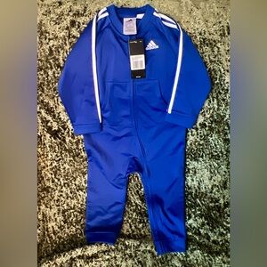 Adidas NWT Kids Blue One Piece ZIP UP ADIDAS STRIPES.